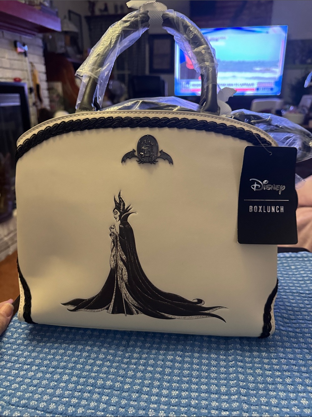 Disney White & Black Maleficent Duffel Satchel